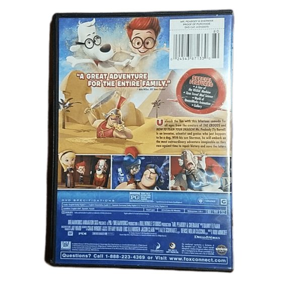 DreamWorks Mr Peabody & Sherman Children's Animated Movie DVD Disc Family Kids - Picture 2 of 3